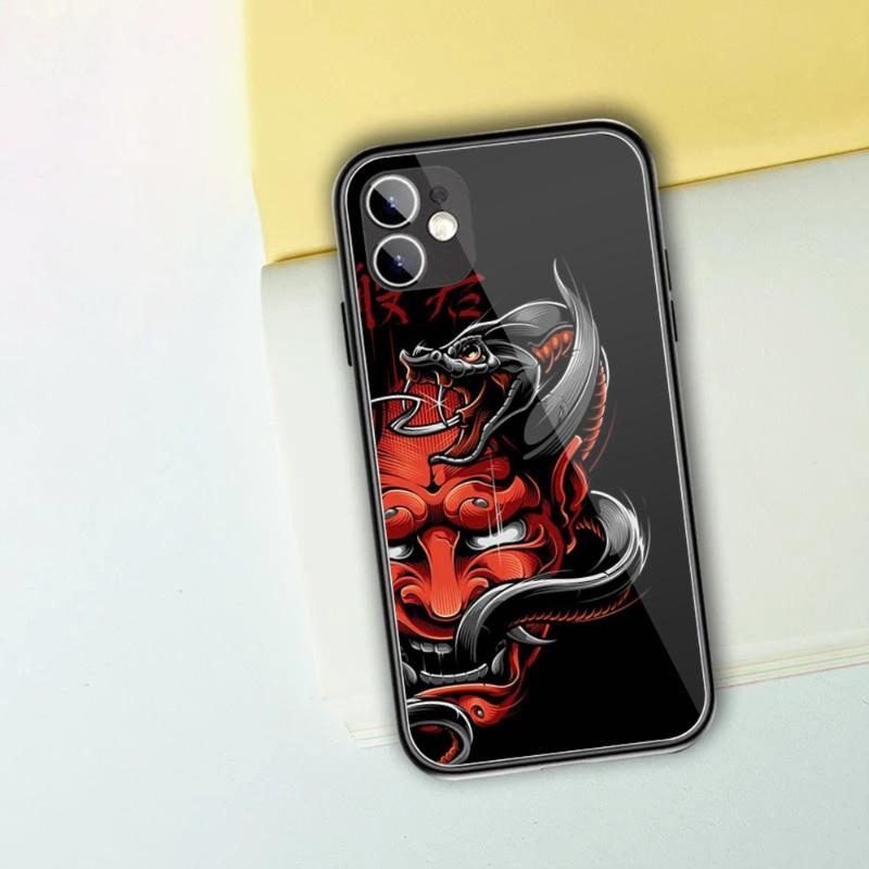 Чехол для телефона Samurai Mask для iPhone 14 13 12 11 XS X 8 7 6 Plus Mini Pro Max SE 2022 черный чехол для телефона из поликарбоната и термополиуретана