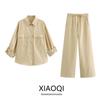 Fashion Style 2024 Summer New Arrival Women's Clothing Easiest for Match Rolled Sleeve Drape Shirt High Waist Wide Leg Pants 3309805