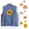 3PCS Embroidered Assorted Sizes Hat Jeans Bags DIY For Cothes Decorated 3-Color Fabric Appliques Iron On Patch Sunflower Patches