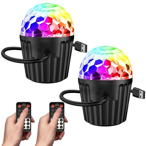 Mini Disco Ball Lights - Sound-Activated RGB Strobe Party Lighting with Remote Control and USB Power, for Home Dance, Karaoke, Birthday Parties, and H