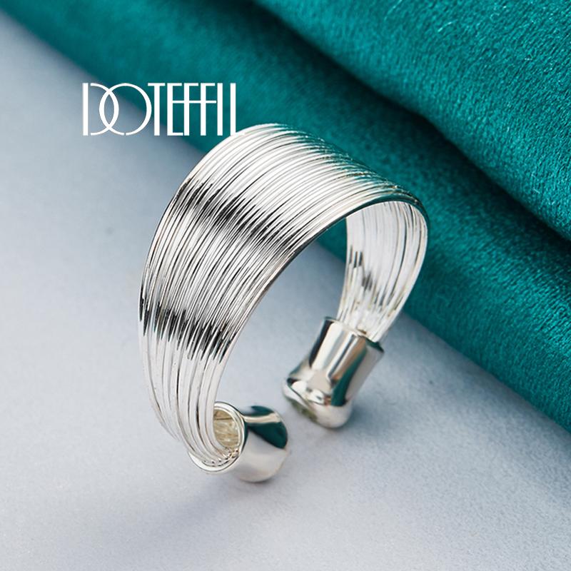 Кольцо из стерлингового серебра 925 пробы с несколькими линиями, модные свадебные украшения