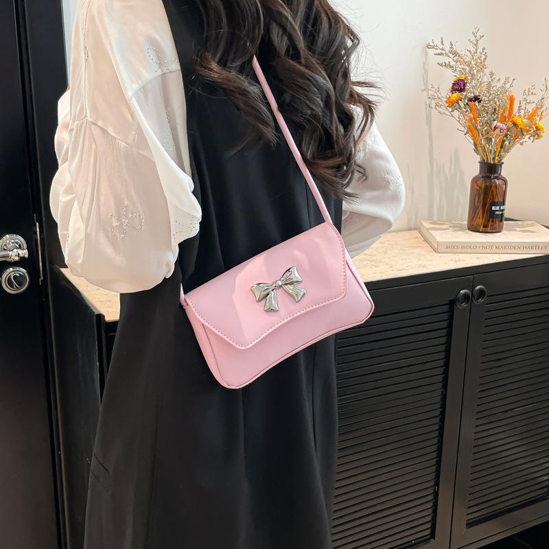 Solid Color Summer New Simple Fashion Bow Casual Commuting Armpit Shoulder Messenger Bag Bag Women