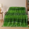 Green Black Football Field Stadium Art Flannel Blanket,Cozy Soft Throw Blanket for Home Bedroom Bed Sofa Picnic Cover Kids Gift