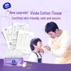 Vinda 3D Косметическая салфетка: Упаковка из 24 хлопковых мягких, прочных бытовых салфеток для лица и туалета, код S, по 90 листов каждая