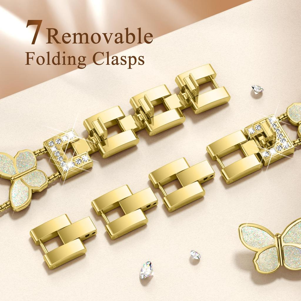 Zinc Alloy Bands For Apple Watch 10 Ultra 9 8 7 SE 6 5 4 3 2 1 46mm 49mm 45mm 44mm 42mm Double Butterfly Chain Strap