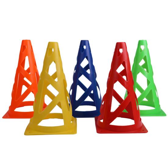 Привлекательный полиэтиленовый материал с защитой от растрескивания, футбольный тренировочный конус, устойчивый к давлению, конусы 23 см, ведро для маркеров, футбольное оборудование