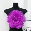 Artificial Chest Flower 3D Organza Fabric 3D Flower Head  Brooch Accessories