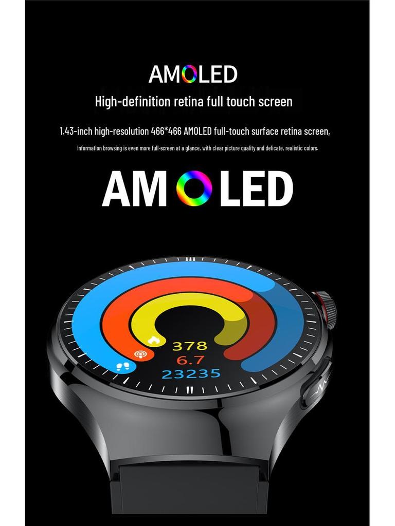 Smartwatch with ECG, Health Monitoring, SOS, Breathing Exercises, Uric Acid & Blood Lipid Tracking, WeChat & Sports Features