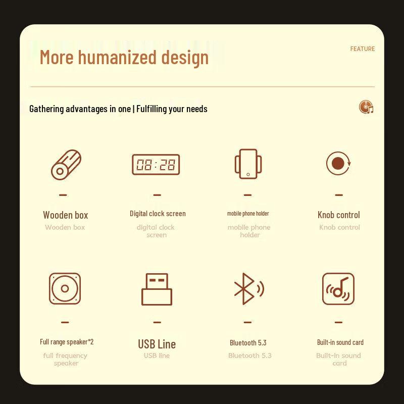 Philips SPA3809 Деревянный настольный Bluetooth-динамик с часами