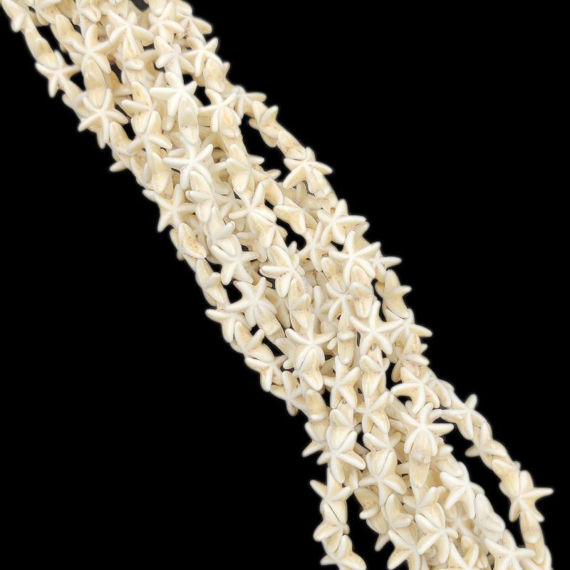 Белые квадратные морские звезды, цветок, череп, креативные бусины из натурального бирюзового камня, свободные бусины для аксессуаров «сделай сам»