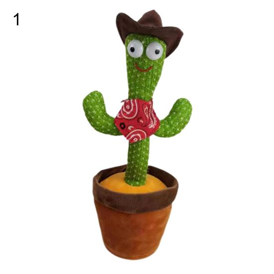 Креативная танцующая плюшевая игрушка Кактус Развивает интерес Забавный поющий танцующий кактус Плюшевые игрушки
