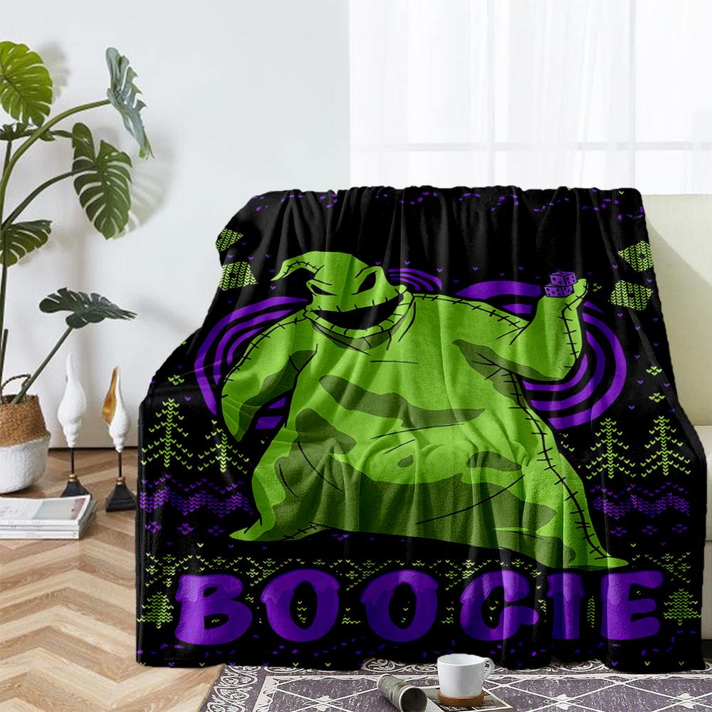 The Nightmare Before Christmas Theme Printed Blanket - Perfect for Couch, Bed, Travel & Outdoor Use | Machine Washable, Cozy & Durable.