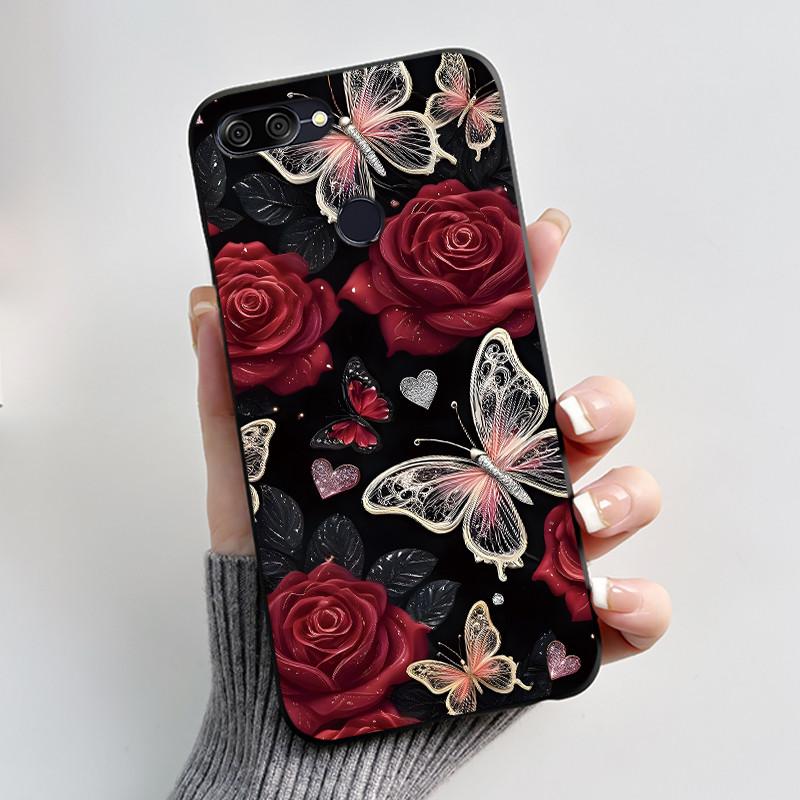 For Asus Zenfone Max Plus M1 ZB570TL X018 Case Fashion Butterfly Flowers Soft Black Silicone Cover For Asus Max Plus M1 Bumper