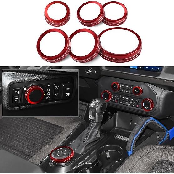 6 шт. для Ford Bronco, аксессуары 2021 2022 2023 2024, автомобильные внутренние ручки центральной консоли, декоративные накладки -оранжевый