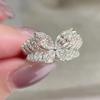 Luoxi Temple S925 Silver Layered Butterfly Ring - Women's Style with Phantom Diamond Design
