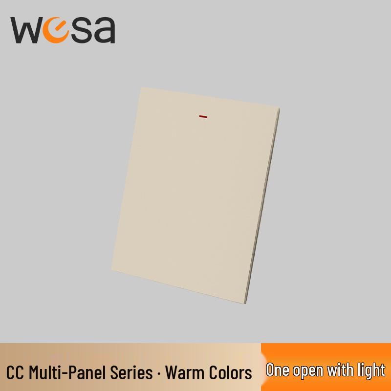 WESA European Standard Multi-hole Socket Panel with Warm Colors, Flame Retardant Protection, and Simple European Style Switch