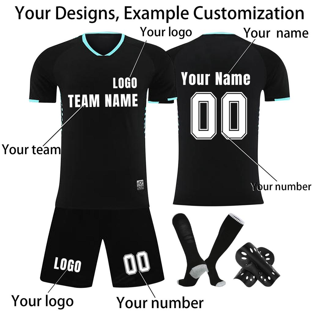 Personalised Shirts Kit Mens Girls With Name Number Custom Football Jerseys For Boys Training Suit