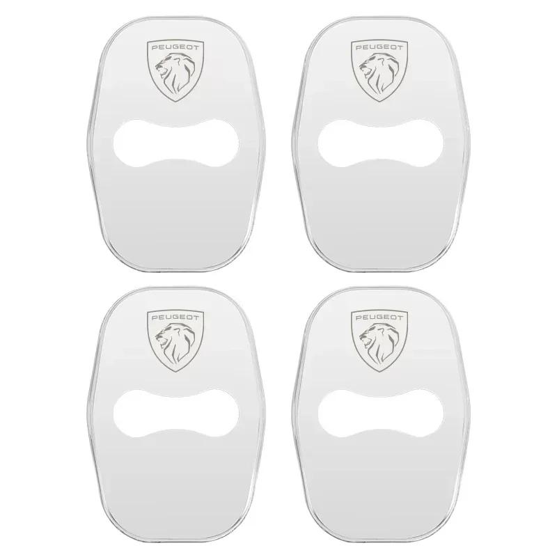 Car Sticker 2025 Hot 4Pcs Stainless Steel Car Door Lock Cover Stickers For Peugeot 208 3008 407 2008 508 206 308 307 Interior Au
