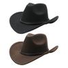 Ковбойская шляпа в западном стиле для мужчин и женщин, фетровая шляпа с широкими полями, шляпа ковбойки с серебряной бусиной, шляпа федора с закручивающимися полями для вечеринки-маскарада в стиле Дикого Запада, Хэллоуина, косплея