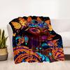 "Enchanted Butterfly Fantasy Fashion: Vibrant, Colorful Women's Clothing"Blanket Flannel Throw Blanket for Sofa, Bed, Travel, Camping, Offic