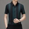 Men's Striped Shirt Short Sleeve Men's Spring Summer Men's Dad Clothes