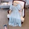 Plus Size Women's Summer Design Sense Niche Retro Short Sleeved Mid Length Dress
