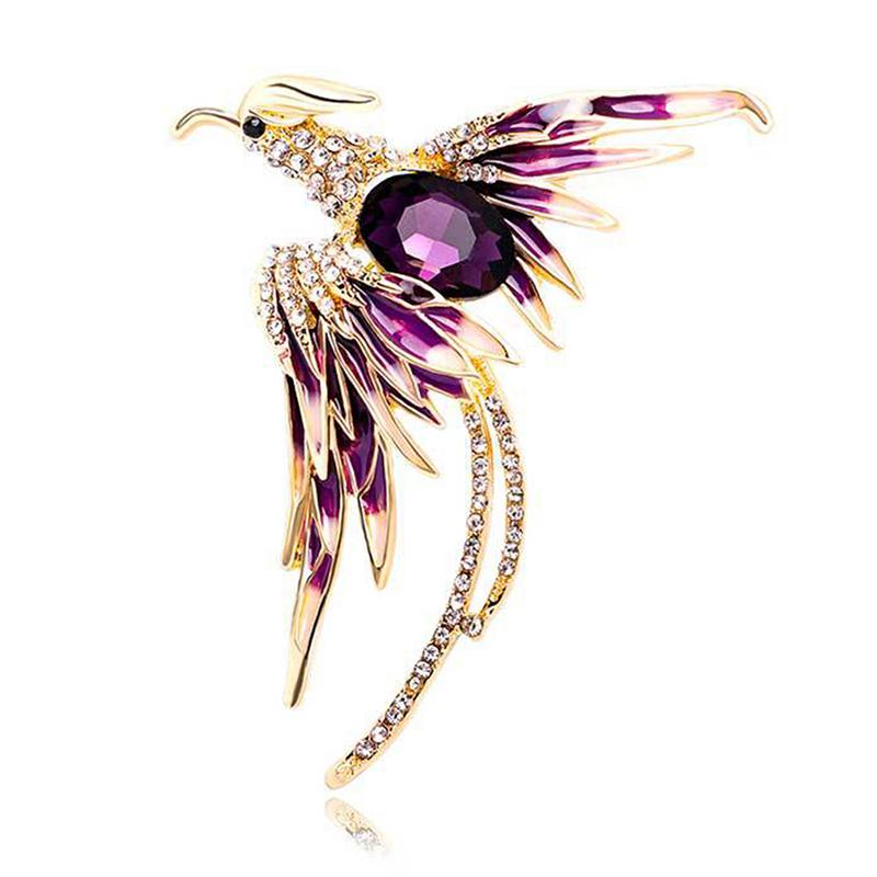 Phoenix Bird Brooches Pin For Women Enamel Flying Beauty Bird Party Gift