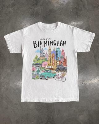 Birmingham Alabama Shirt: Retro Magic City Skyline Landmark Souvenir Tee