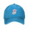 gray cat with pink cowboy hat and bandana Baseball Cap dad hat hats on offer sailor cap for Unisex hiking hat Luxury Women Unisexs