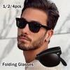 1/2/4Pcs Folding Square Sunglasses Vintage Portable Light Foldable Sport Driving Men Women Outdoor Eyewear Non-polarized