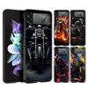 Жесткий пластиковый чехол для телефона на мотоцикл Для Samsung Galaxy Z Flip 5 4 3 Черная крышка Для Galaxy Z Flip 6 Складные противоударные чехлы Fundas