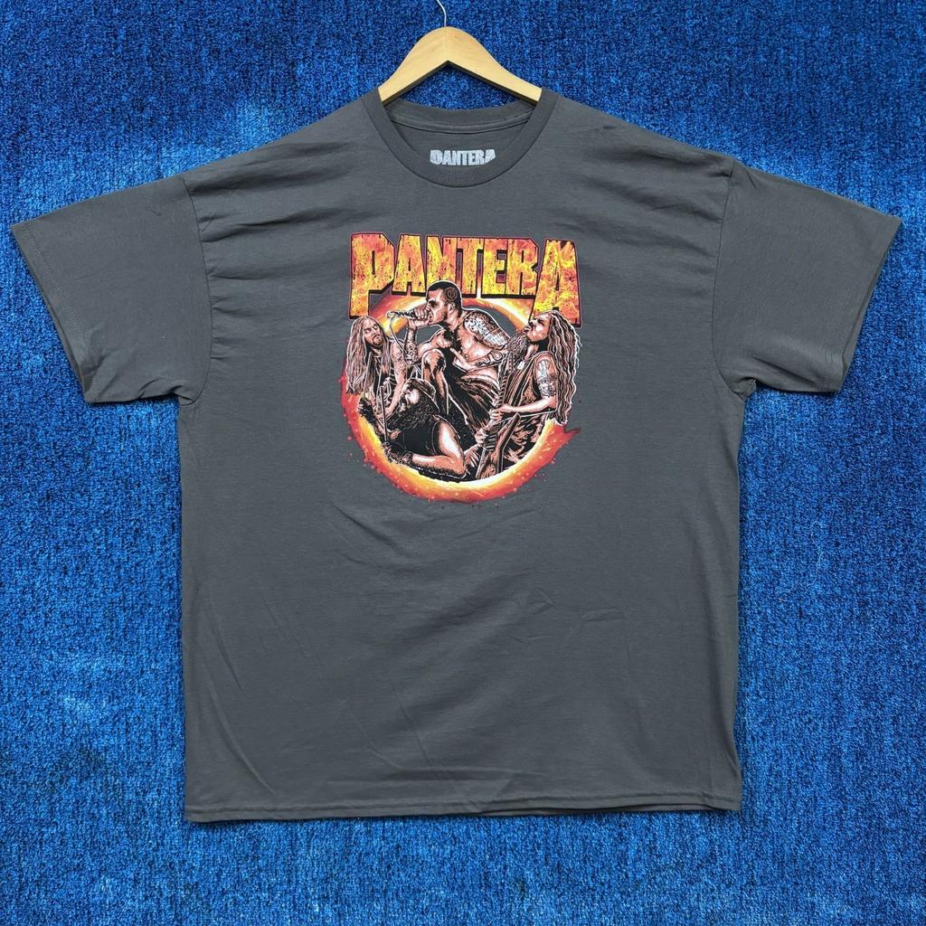 Pantera Flaming Иллюстрированные Участники Хэви-метал Группа Футболка XXL Унисекс