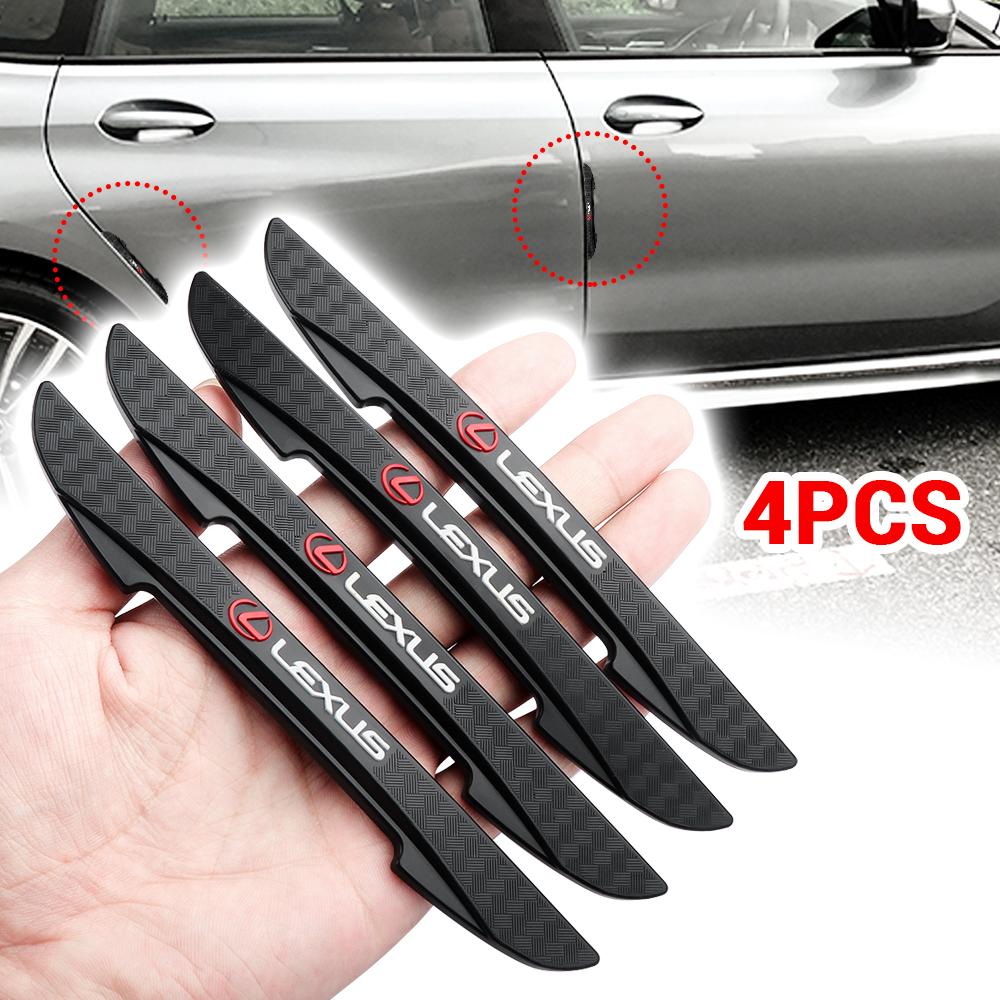 AEU3 4Pcs Silicone Car Styling Door Rearview Mirror Anti-collision Strip Sticker For Lexus IS200 ES300h RX350 IS300h IS250 RX450 NX
