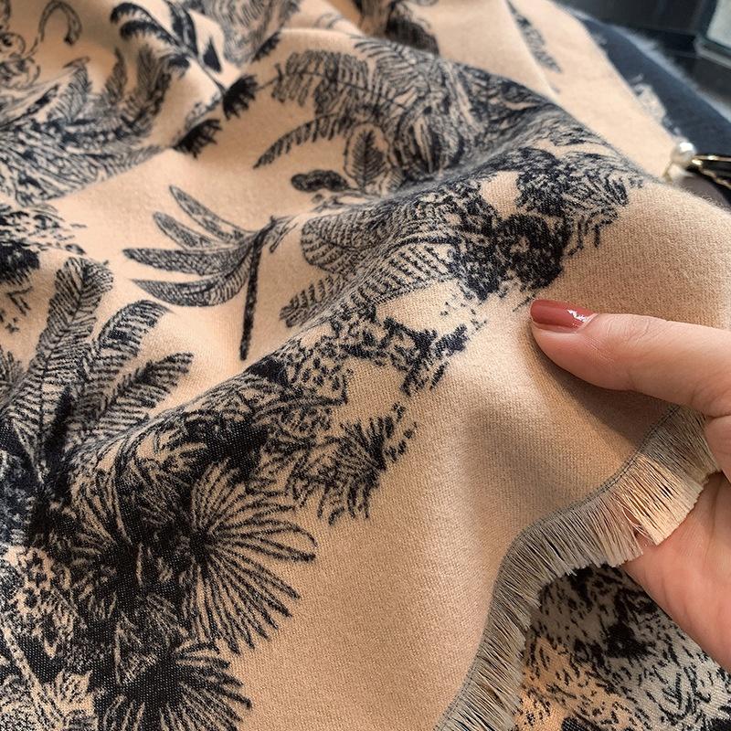 Women Scarf Cashmere Thickened Warm Shawl Office Air-conditioning Blanket