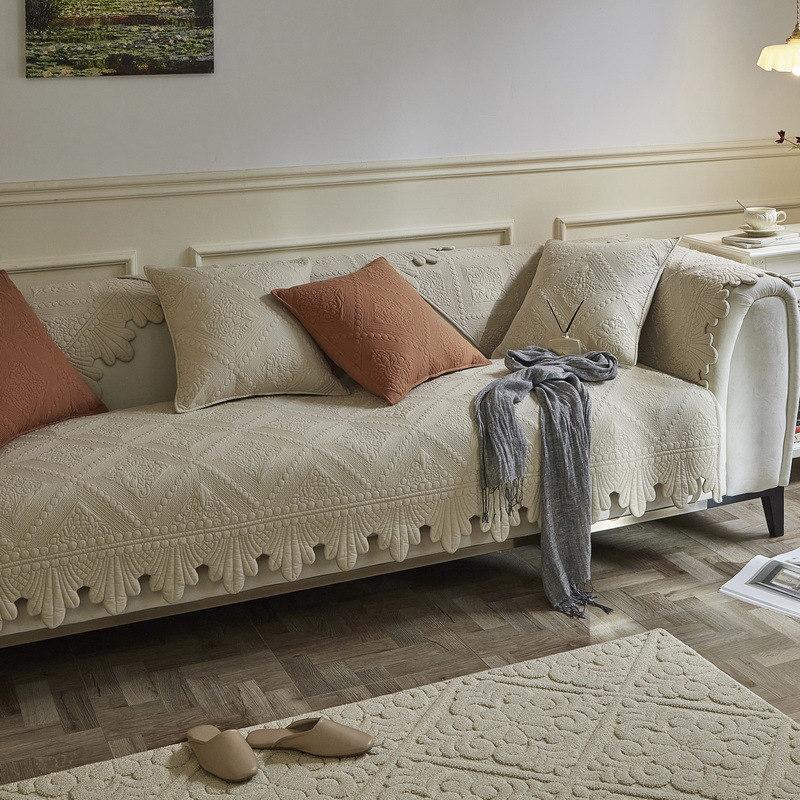 Корейский винтажный чехол для дивана 2 3 мест, стеганый хлопок, Г-образный диван, кресло, мебель, чехол, нескользящий чехол для сиденья