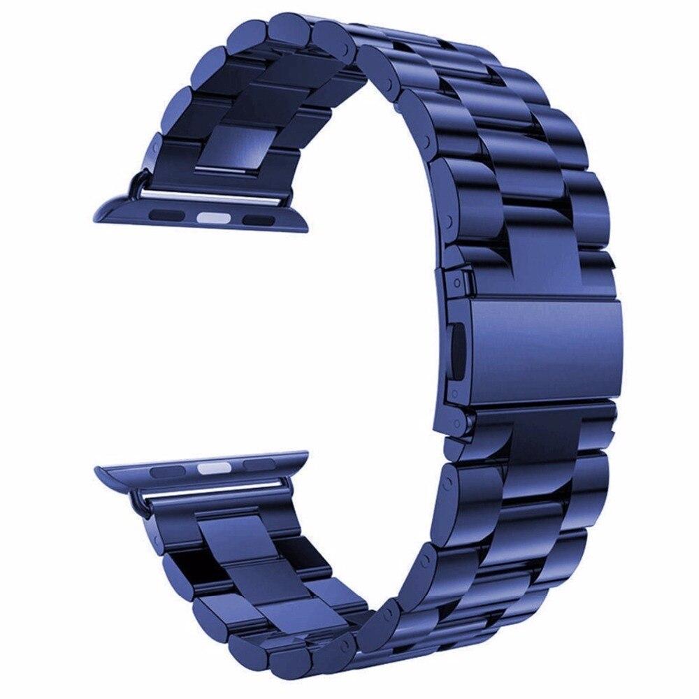Звеньевой браслет из нержавеющей стали для Apple Watch Series 1-8, SE, Ultra - Регулируемый с помощью инструмента, Различные цвета