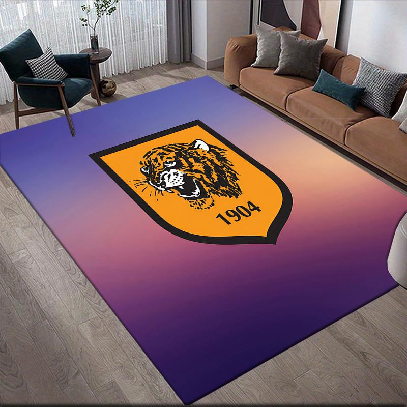 Hull City AFC Flannel Pattern Square Carpet,Area Rug,Carpet Rug for Living Room Bedroom Sofa Playroom Decor,Non-slip Floor Mat