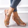 Women;s Sandals Pvc Crystal Flower Shoes for Women Decoration Chunky Heel Sandals Ladies Back Strap Shoes Female2024