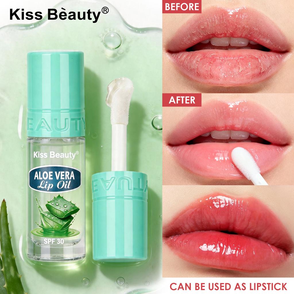 Kissbeauty Масло для губ с алоэ Увлажняющее Увлажняющее Гидрирующее Опресняющее От сухости и трещин Рисунок на губах Увлажнение губ