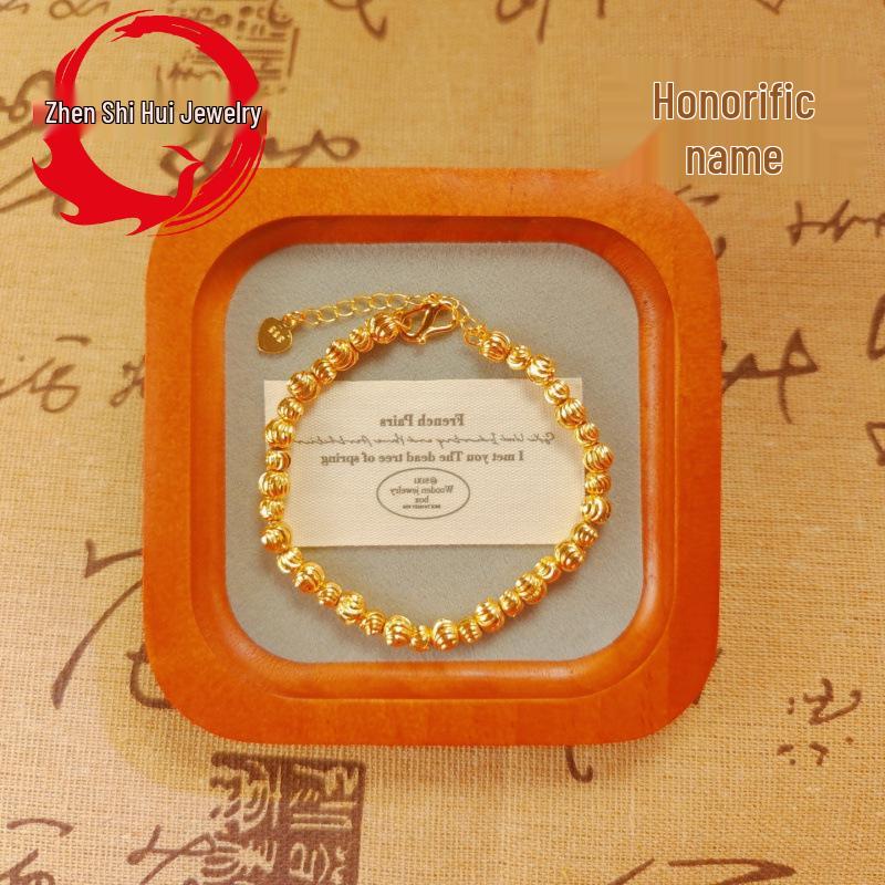 Gold-Plated Women's Bracelet with Watermelon and Brass Electroplated Beads, Korean Style Lucky Jewelry