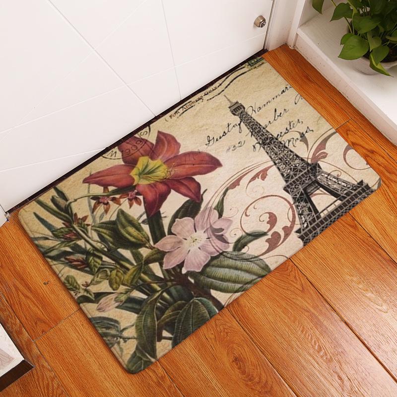 Nordic Butterfly Print Entrance Door Mat Front Door Welcome Mat Washable Bathroom Non-slip Mat Porch Bedroom Carpet