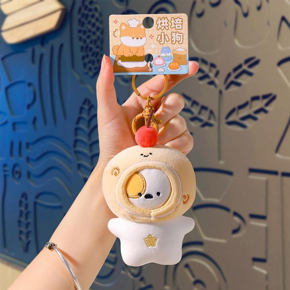 Bream Yaki Bream Yaki Cat Plush Pendant Baking Style Cat Headpiece Plush Keychain  Car Key Pendant