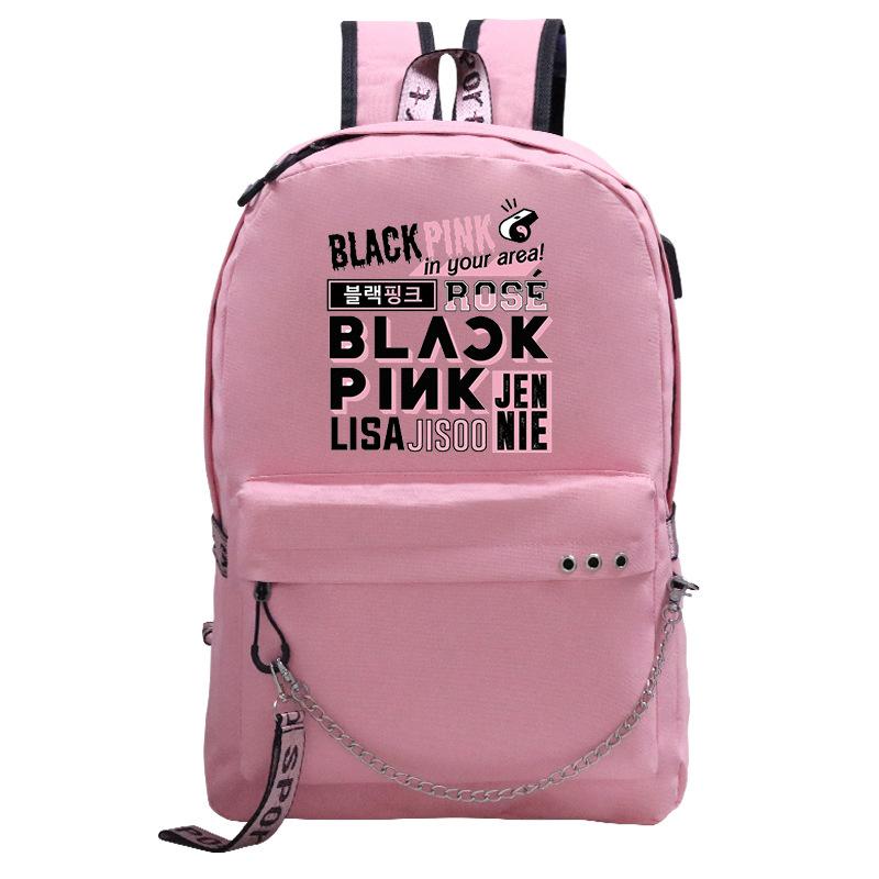 Рюкзак женской группы Blackpink для средней и старшей школы, повседневный, большой вместимости, школьный