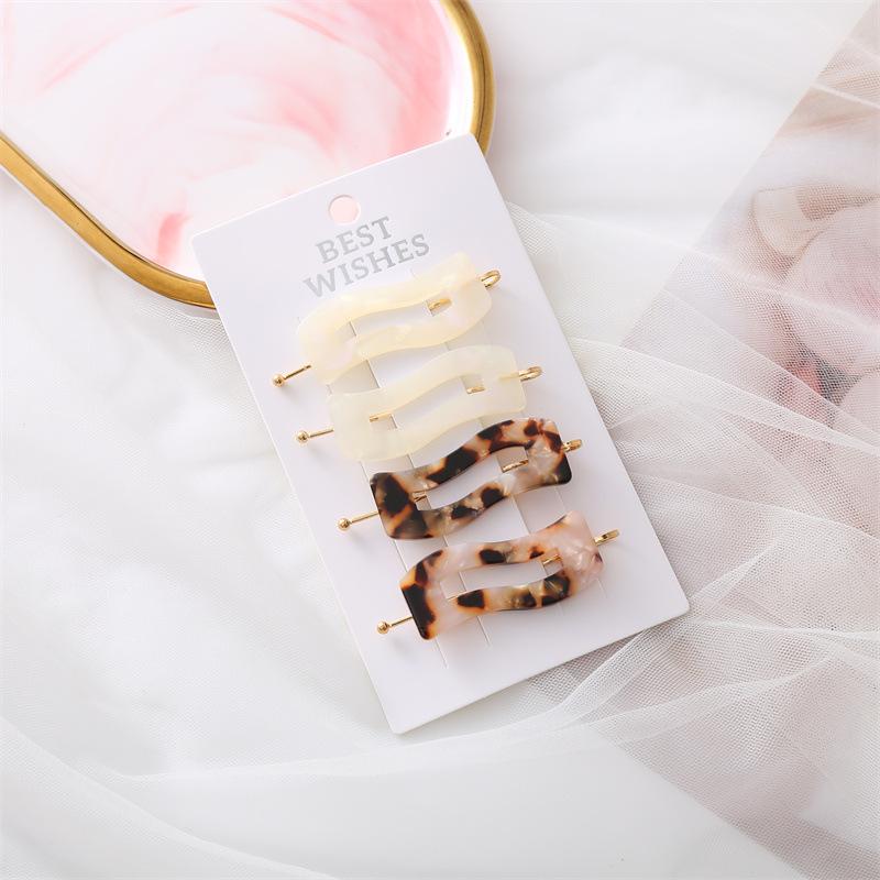 2/3/4/6 шт. ацетатные заколки для волос в Корейском стиле, золотисто-белые блестящие заколки для волос, головные уборы для девочек и женщин, аксессуары для волос