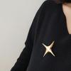 Металлическая брошь с четырехконечной звездой, элегантный деловой костюм роскошного цвета