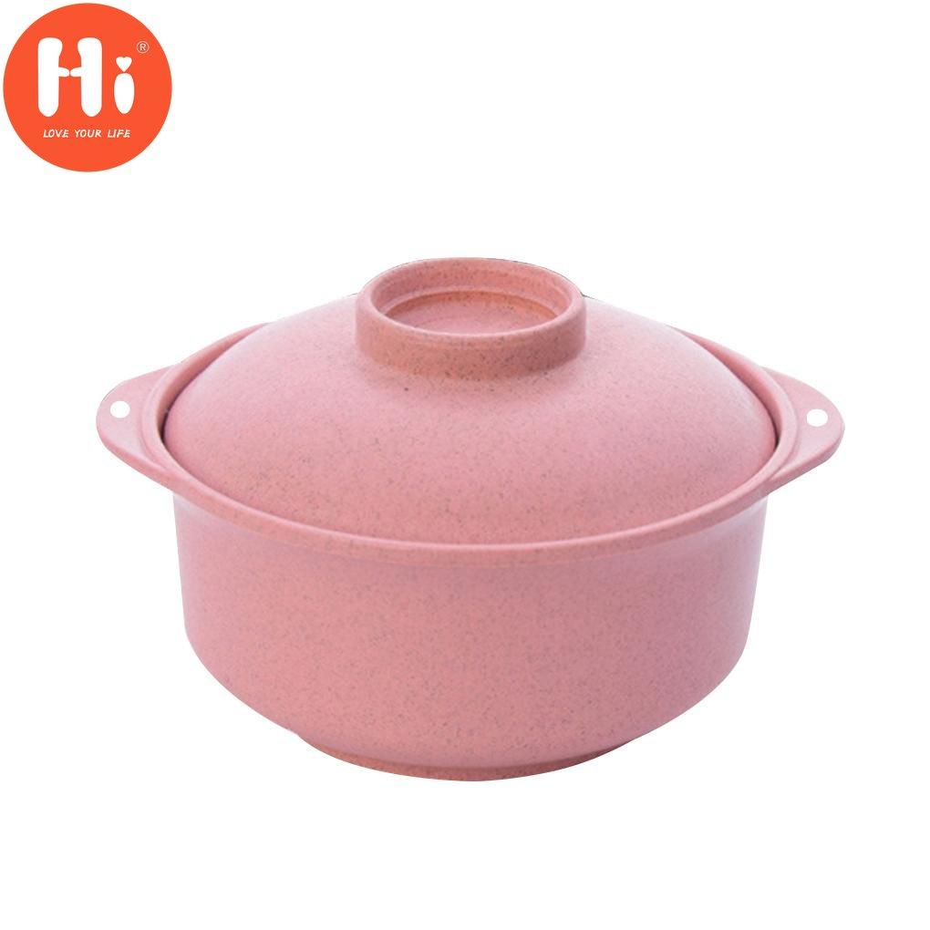 Hi Instant Noodles Bowl with Lid Japanese Style Students Noodle Soup Rice Ramen Bowl Tableware