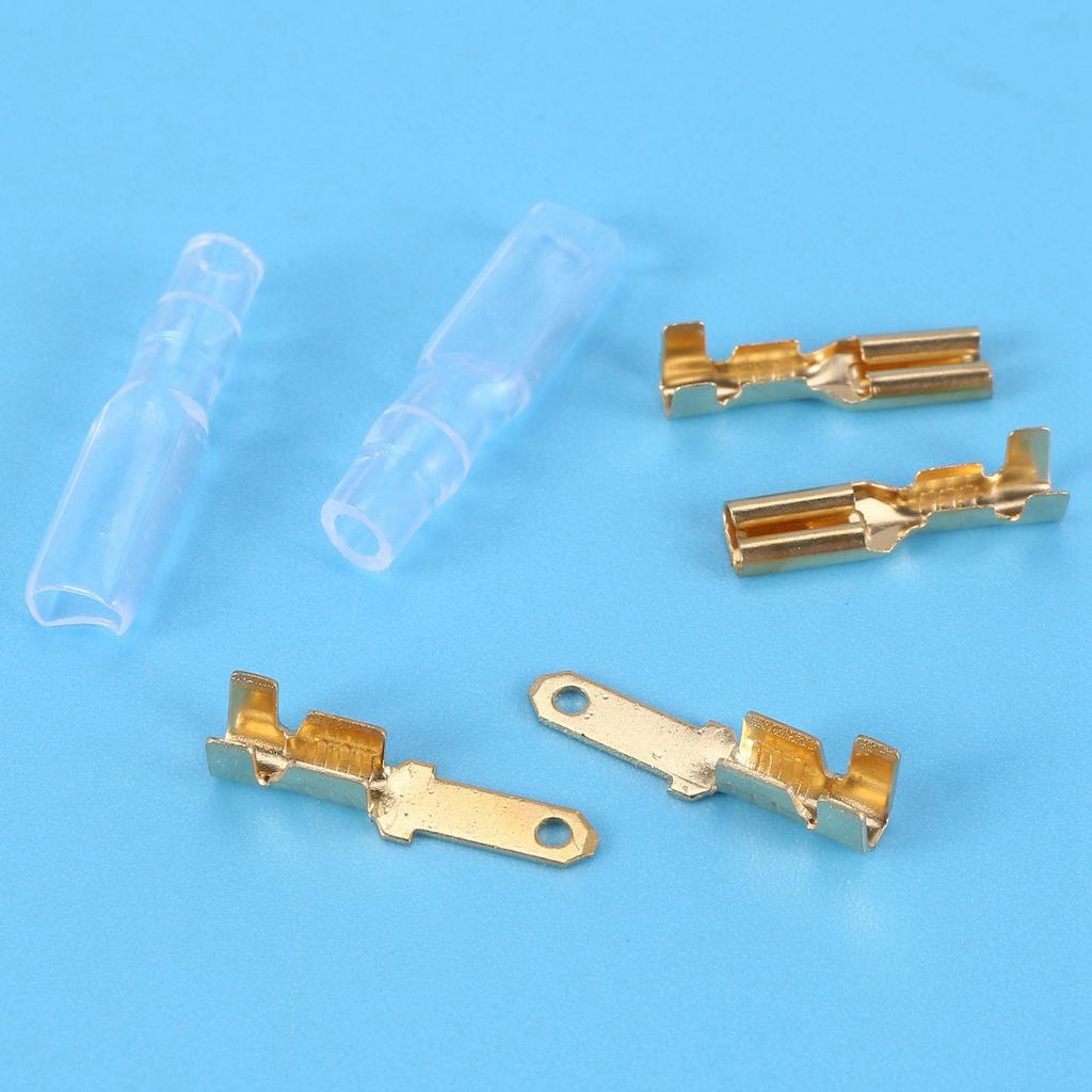 A84X-600Pcs/150Pairs Female Male Spade Crimp Terminals Sleeve Wire Wrap Connector For 22-16 Awg 2.8Mm