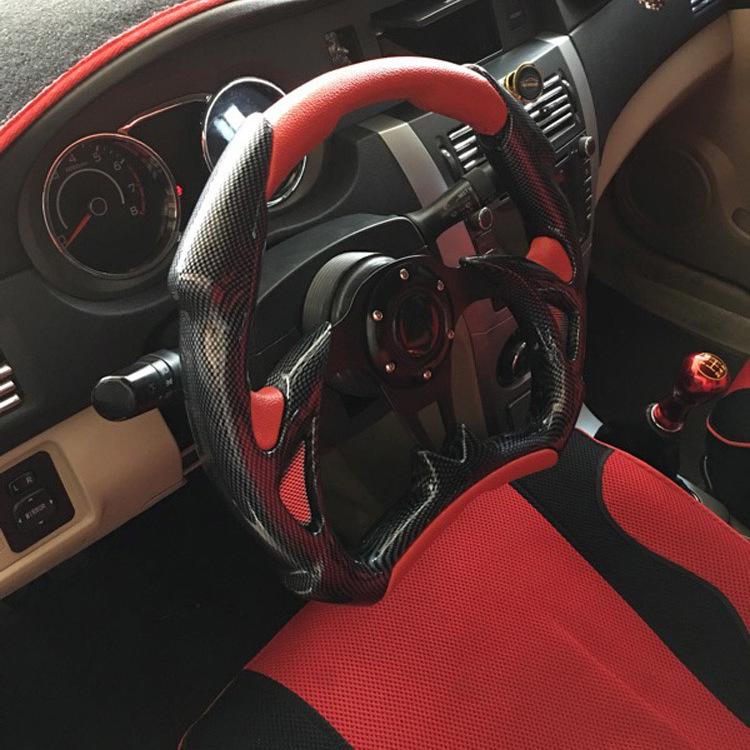 13-Inch Cool Coupe Sports Car Racing Steering Wheel Semicircular Blade, 14-Inch