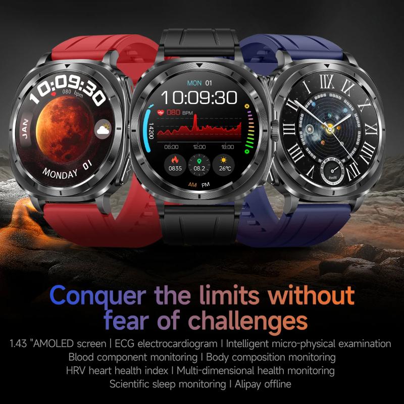 2025 New Watch 7 Uric Acid Blood Pressure Blood Oxygen Body Analysis Smart Watch ECG+PPG Clock Smartwatch Men
