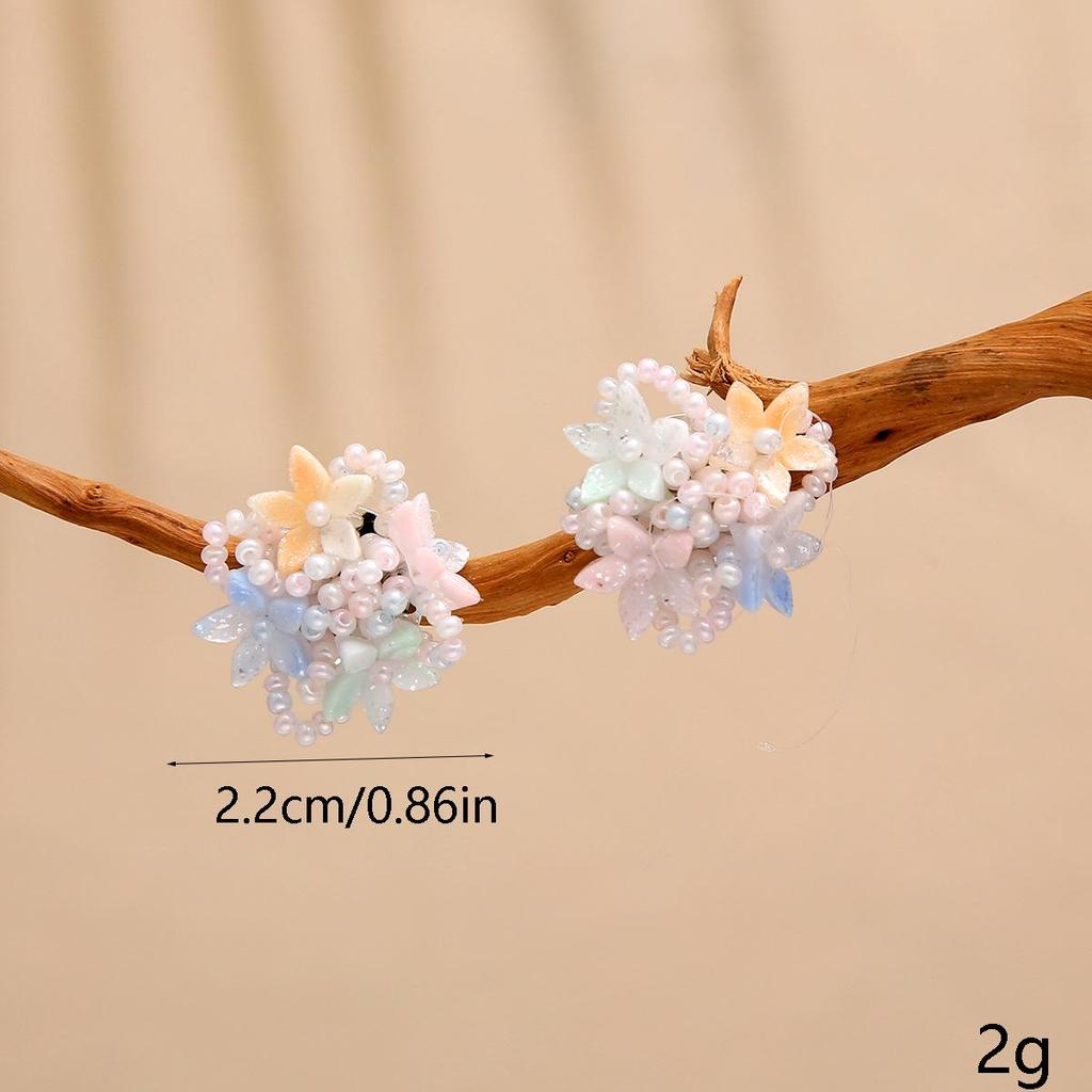 Hydrangea Crystal Beaded Dangle Earrings - Skin-Brightening, Light Luxury Jewelry for Women, 2025 Niche Design